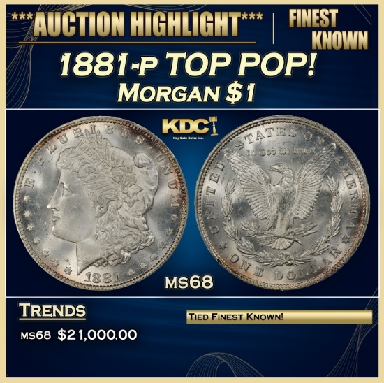 1881-p Morgan Dollar TOP POP! $1 ms68 SEGS