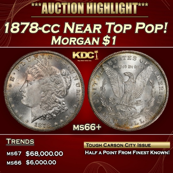 1878-cc Morgan Dollar Near Top Pop! $1 ms66+ SEGS