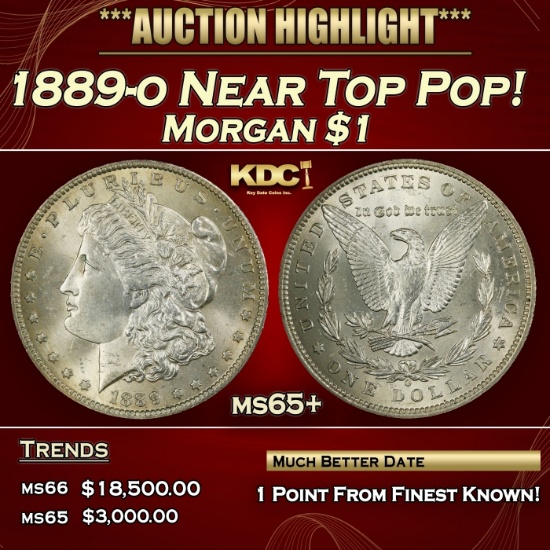 1889-o Morgan Dollar Near Top Pop! $1 Grades ms65+