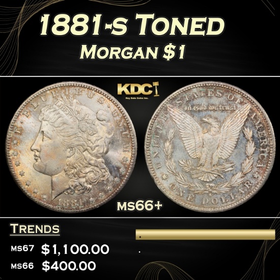 1881-s Morgan Dollar Toned $1 ms66+ SEGS