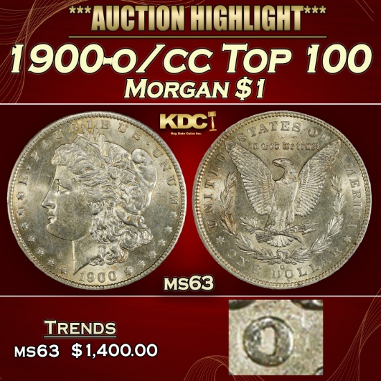 1900-o/cc Top 100 Morgan Dollar $1 ms63 USCG