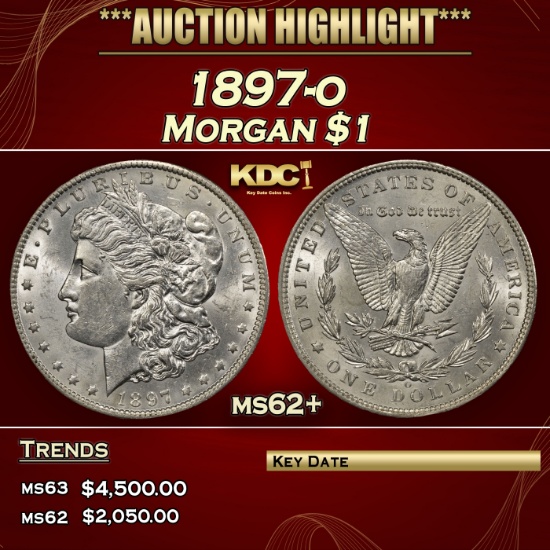 1897-o Morgan Dollar $1 ms62+ USCG