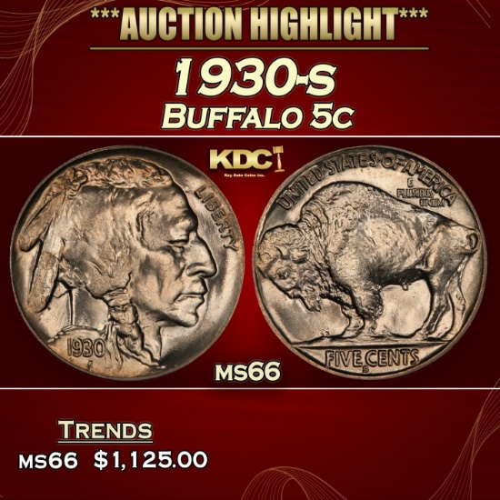 1930-s Buffalo Nickel 5c ms66 SEGS