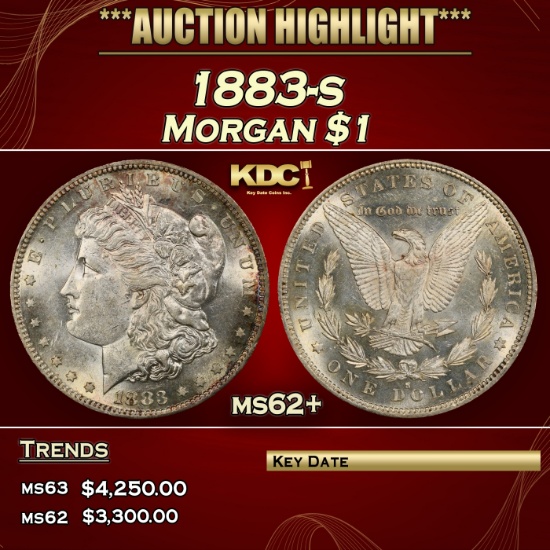 1883-s Morgan Dollar $1 ms62+ USCG