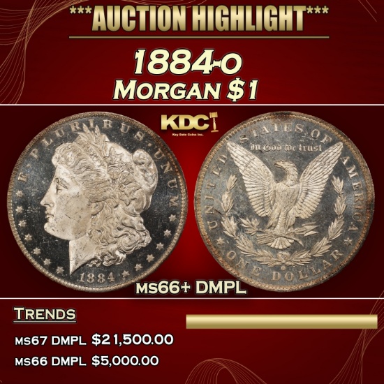 1884-o Morgan Dollar $1 ms66+ DMPL SEGS