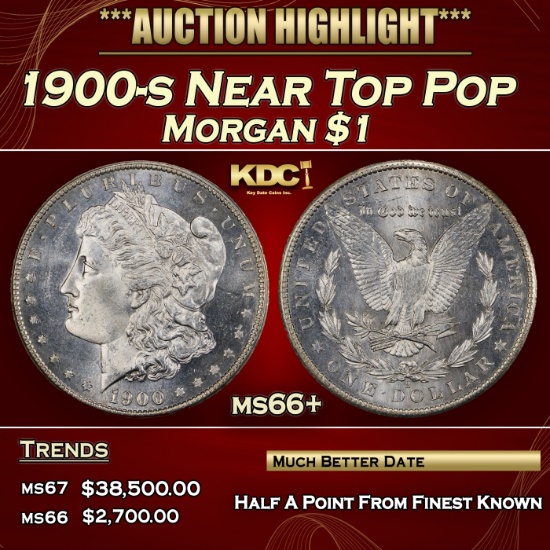 1900-s Morgan Dollar Near Top Pop $1 ms66+ SEGS