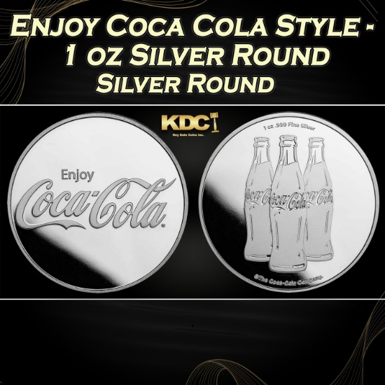 Enjoy Coca Cola Style - 1 oz Silver Round Round