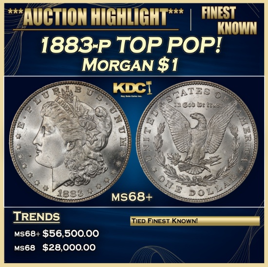 1883-p Morgan Dollar TOP POP! $1 ms68+ SEGS