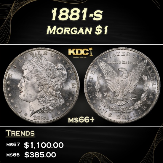 1881-s Morgan Dollar $1 ms66+ SEGS