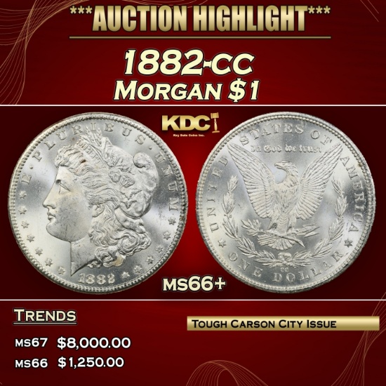 1882-cc Morgan Dollar $1 ms66+ SEGS