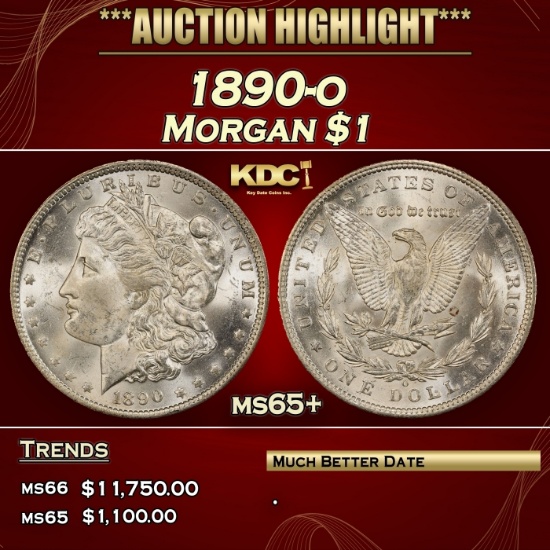 1890-o Morgan Dollar $1 ms65+ SEGS