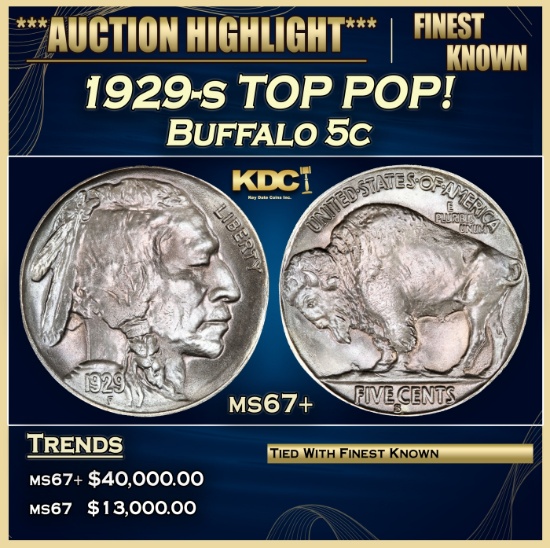 1929-s Buffalo Nickel TOP POP! 5c ms67+ SEGS