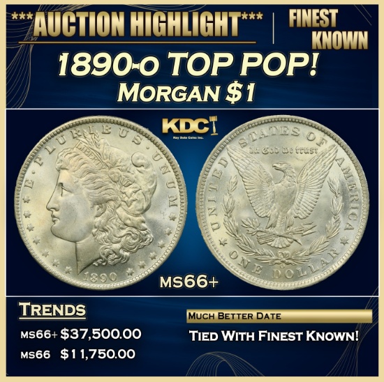 1890-o Morgan Dollar TOP POP! $1 Grades ms66+