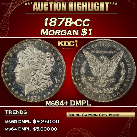 1878-cc Morgan Dollar $1 ms64+ DMPL SEGS