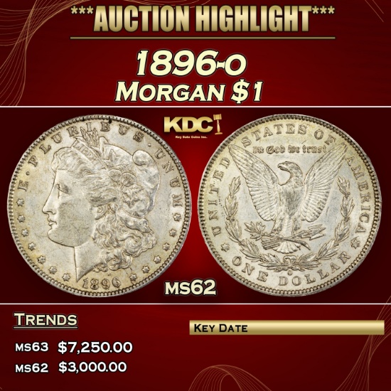 1896-o Morgan Dollar $1 ms62 USCG