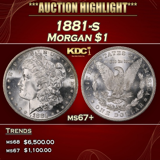 1881-s Morgan Dollar $1 ms67+ SEGS
