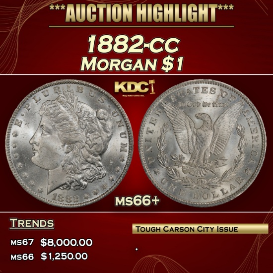 1882-cc Morgan Dollar $1 ms66+ SEGS