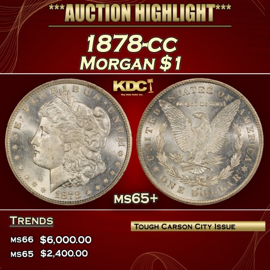 1878-cc Morgan Dollar $1 ms65+ SEGS