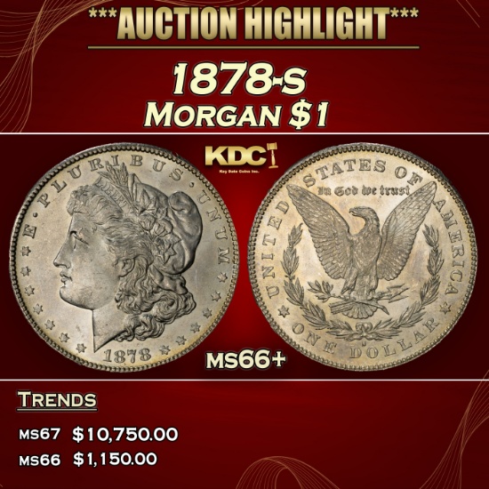 1878-s Morgan Dollar $1 ms66+ SEGS