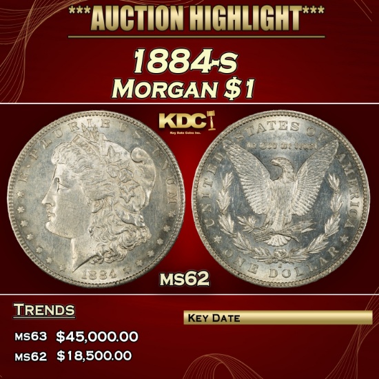 1884-s Morgan Dollar $1 ms62 USCG