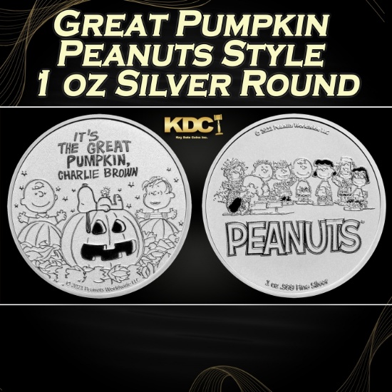 Great Pumpkin Peanuts Style - 1 oz Silver Round Round