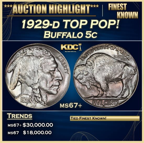 1929-d Buffalo Nickel TOP POP! 5c ms67+ SEGS
