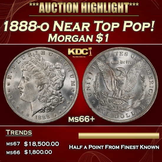 1888-o Morgan Dollar Near Top Pop! $1 ms66+ SEGS