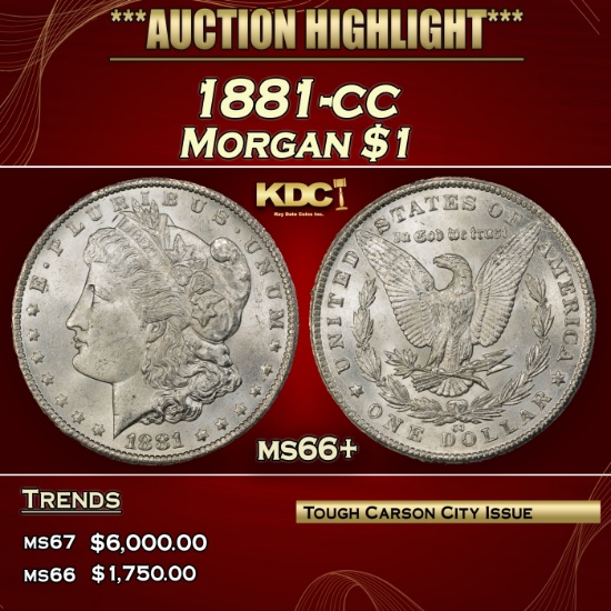 1881-cc Morgan Dollar $1 ms66+ SEGS