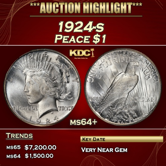 1924-s Peace Dollar $1 ms64+ SEGS