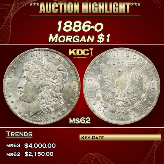1886-o Morgan Dollar $1 ms62 USCG