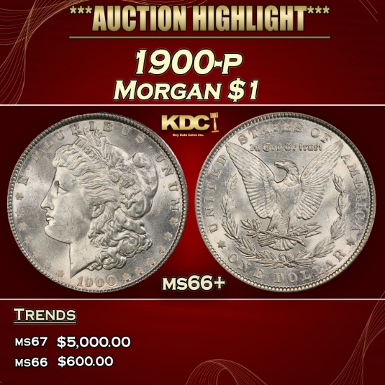 1900-p Morgan Dollar $1 ms66+ SEGS