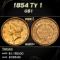 1854 Ty 1 Gold Dollar $1 ms63+ SEGS