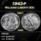 1943-p Walking Liberty Half Dollar 50c Grades ms66