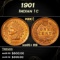 1901 Indian Cent 1c Grades ms65+ RB