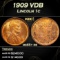 1909 VDB Lincoln Cent 1c Grades ms65+ rb