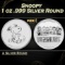 Snoopy 1 oz .999 Silver Round Round