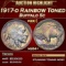 1917-d Buffalo Nickel Rainbow Toned 5c ms64+ USCG