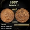1867 Indian Cent 1c Grades ms62 bn