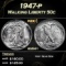 1947-p Walking Liberty Half Dollar 50c Grades ms64+