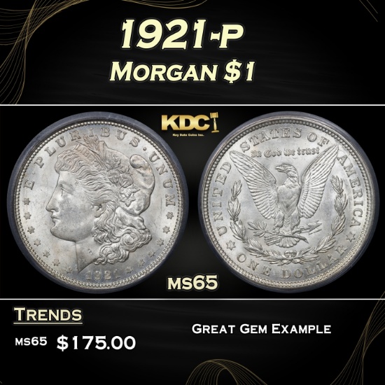 1921-p Morgan Dollar $1 ms65 ICG
