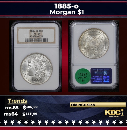 NGC 1885-o Morgan Dollar $1 ms64 NGC