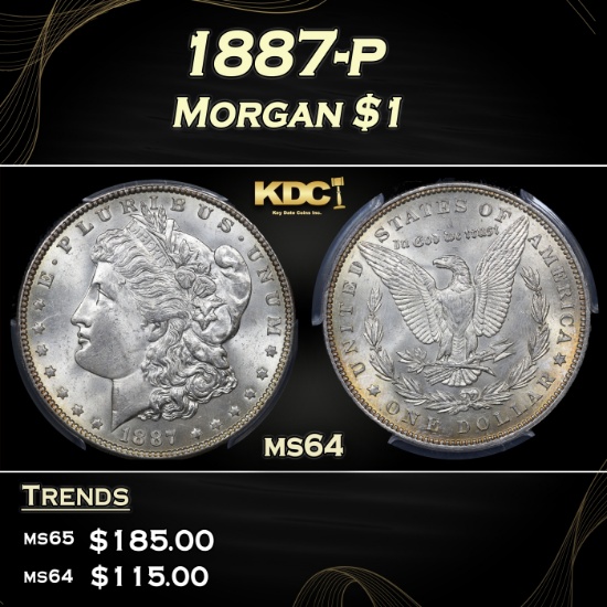 PCGS 1887-p Morgan Dollar $1 ms64 PCGS