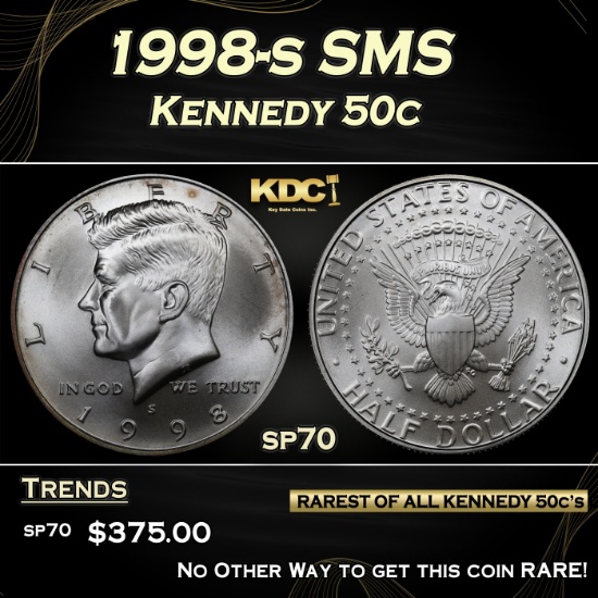 1998-s SMS Kennedy Half Dollar 50c sp70 SEGS