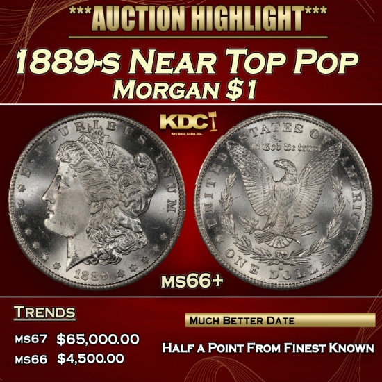 1889-s Morgan Dollar Near Top Pop $1 ms66+ SEGS