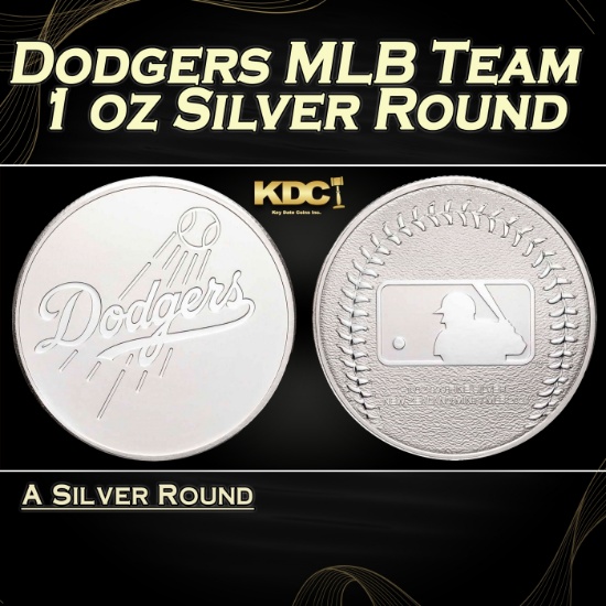 Dodgers MLB Team - 1 oz Silver Round Round