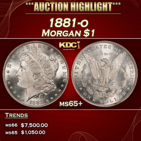 1881-o Morgan Dollar $1 ms65+ SEGS