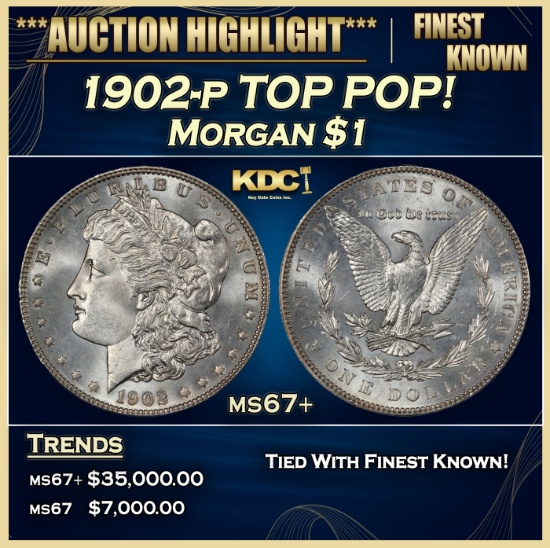 1902-p Morgan Dollar TOP POP! $1 ms67+ SEGS