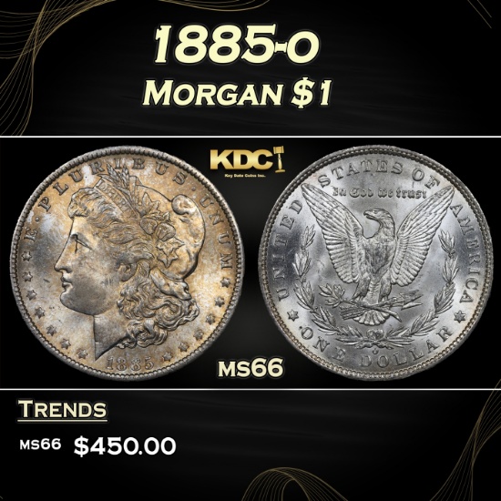 1885-o Morgan Dollar $1 Grades ms66