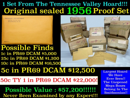 Original sealed 1956 United States Mint Proof Set Tennessee Valley Hoard