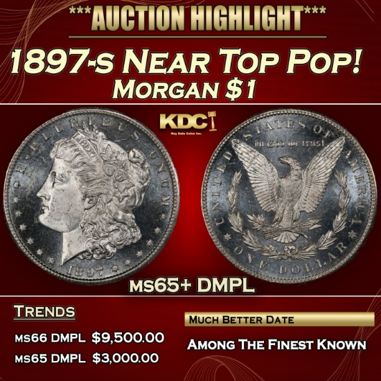 1897-s Morgan Dollar Near Top Pop! $1 ms65+ DMPL SEGS